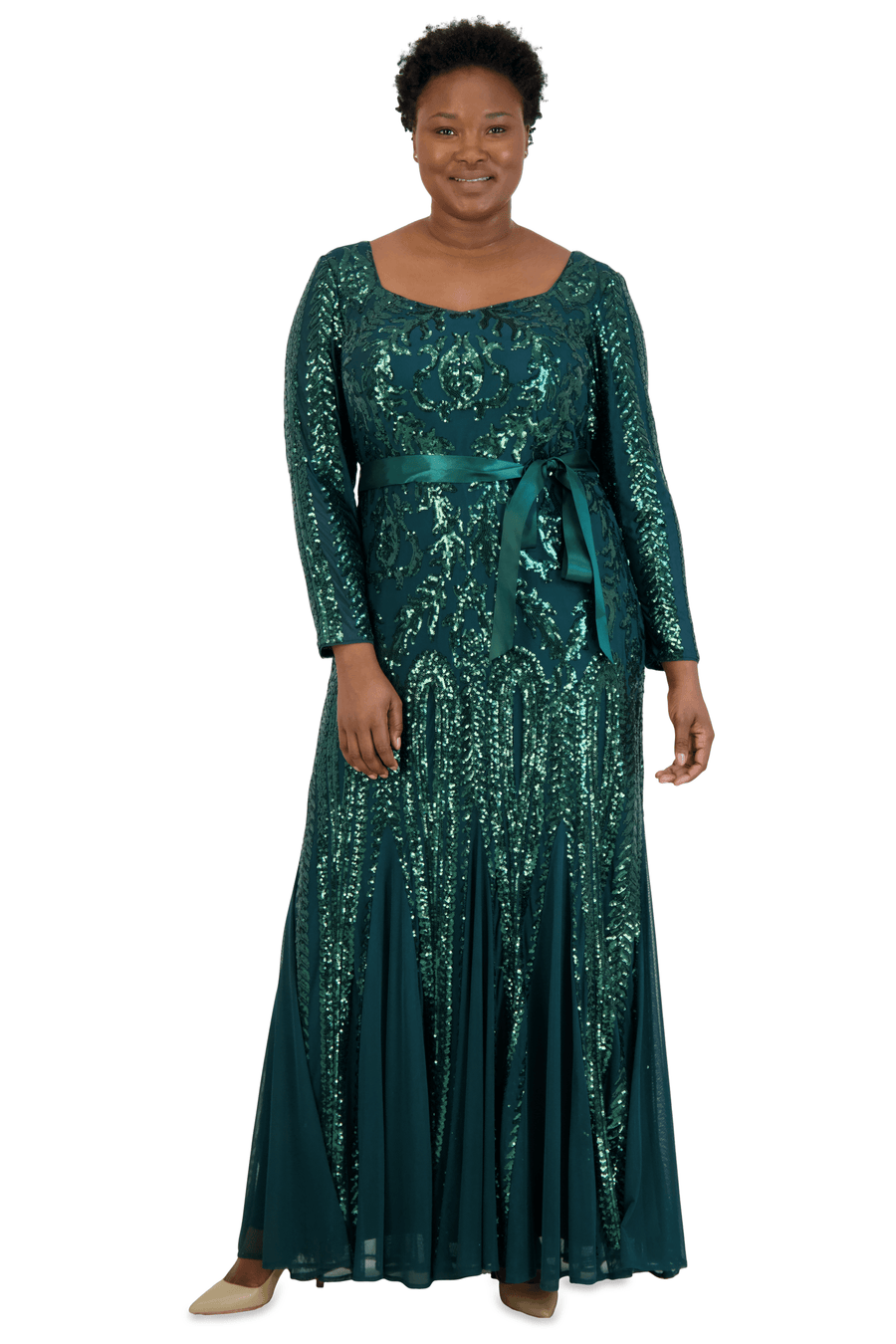 R&M Richards Long Plus Size Evening Dress 5623W - The Dress Outlet