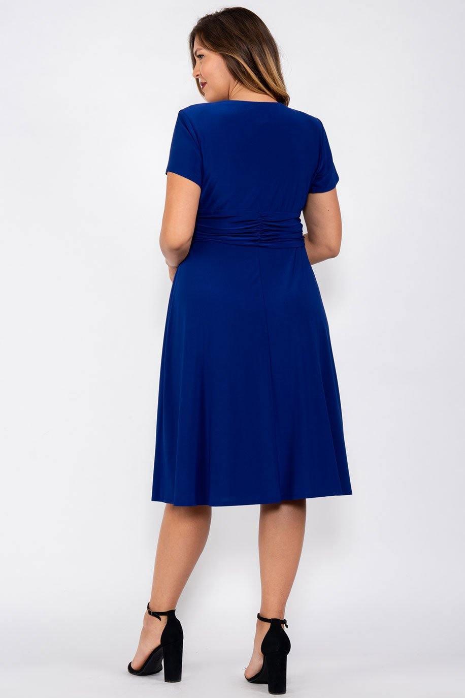 R&M Richards Short Cocktail Mother of Bride Dress Royal Blue - The Dress Outlet R&M Richards