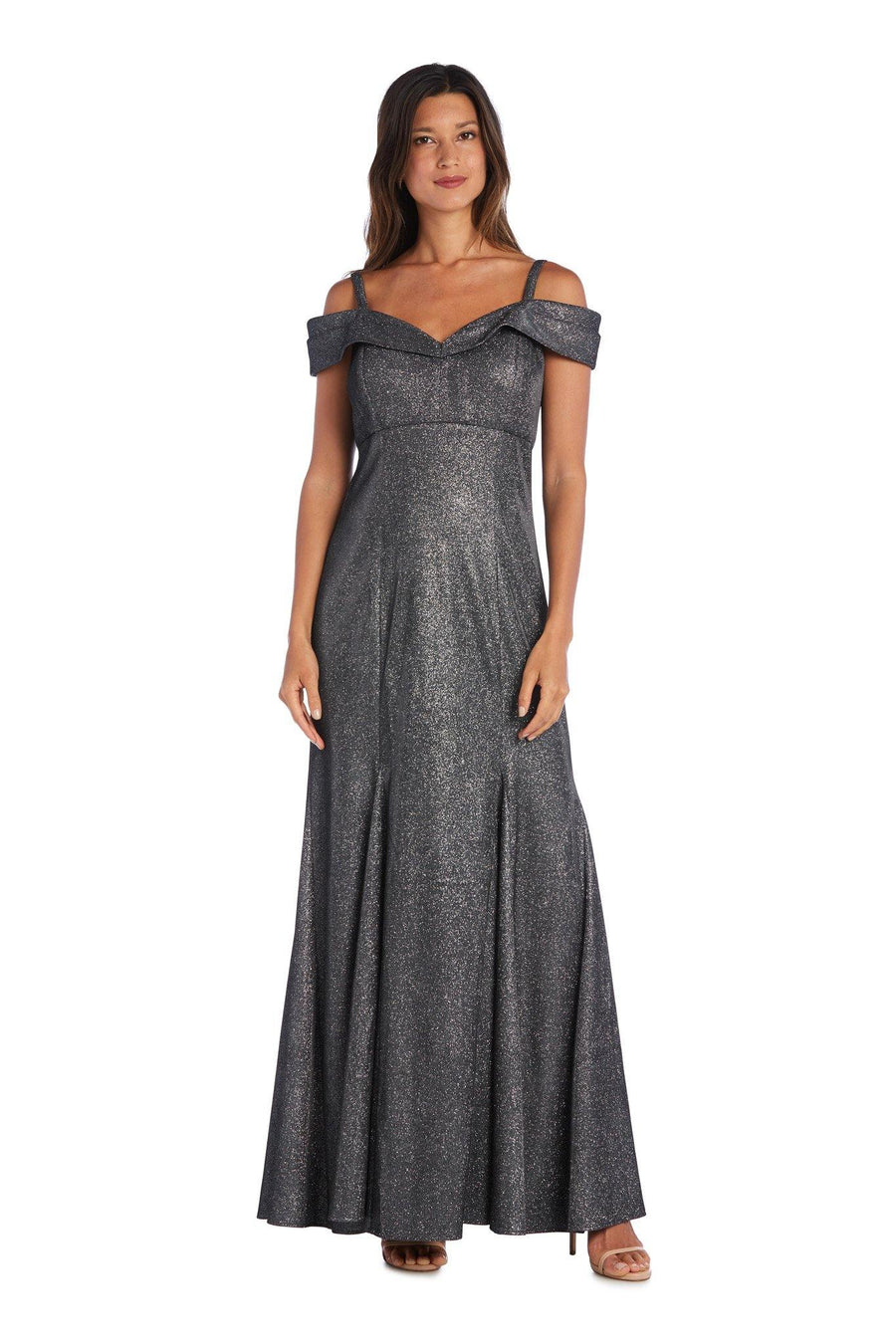 R&M Richards Evening Long Formal Metallic Dress 5759 - The Dress Outlet