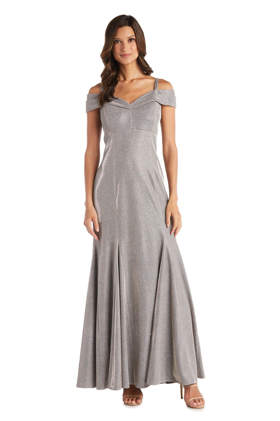 R&M Richards Evening Long Formal Metallic Dress 5759 - The Dress Outlet