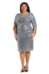 R&M Richards Short Plus Size Metallic Dress 5861W - The Dress Outlet