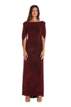 R&M Richards Long Formal Fitted Metallic Dress 5912 - The Dress Outlet