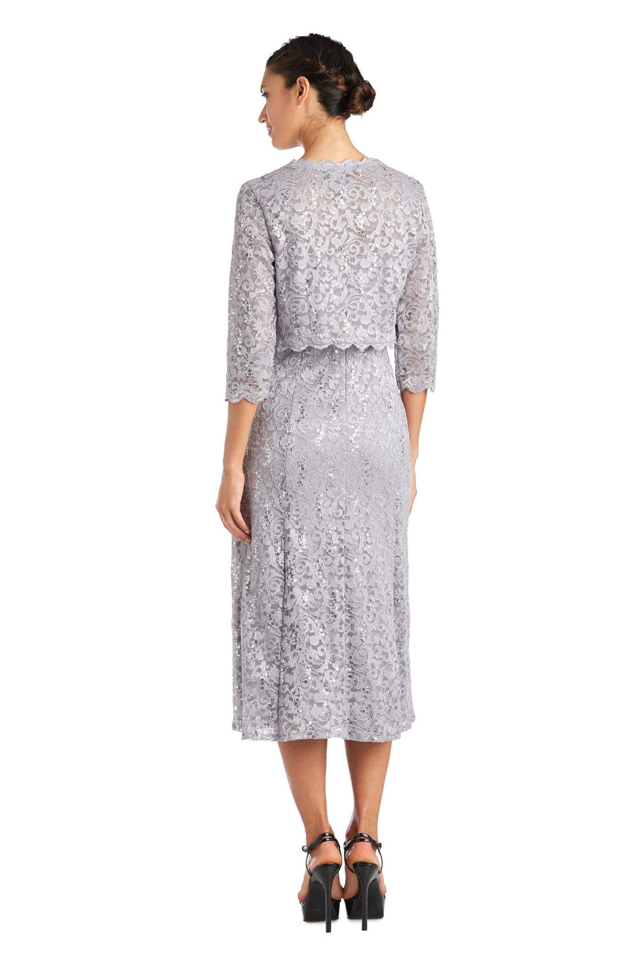 R&M Richards Long Formal Lace Jacket Dress 5924 - The Dress Outlet