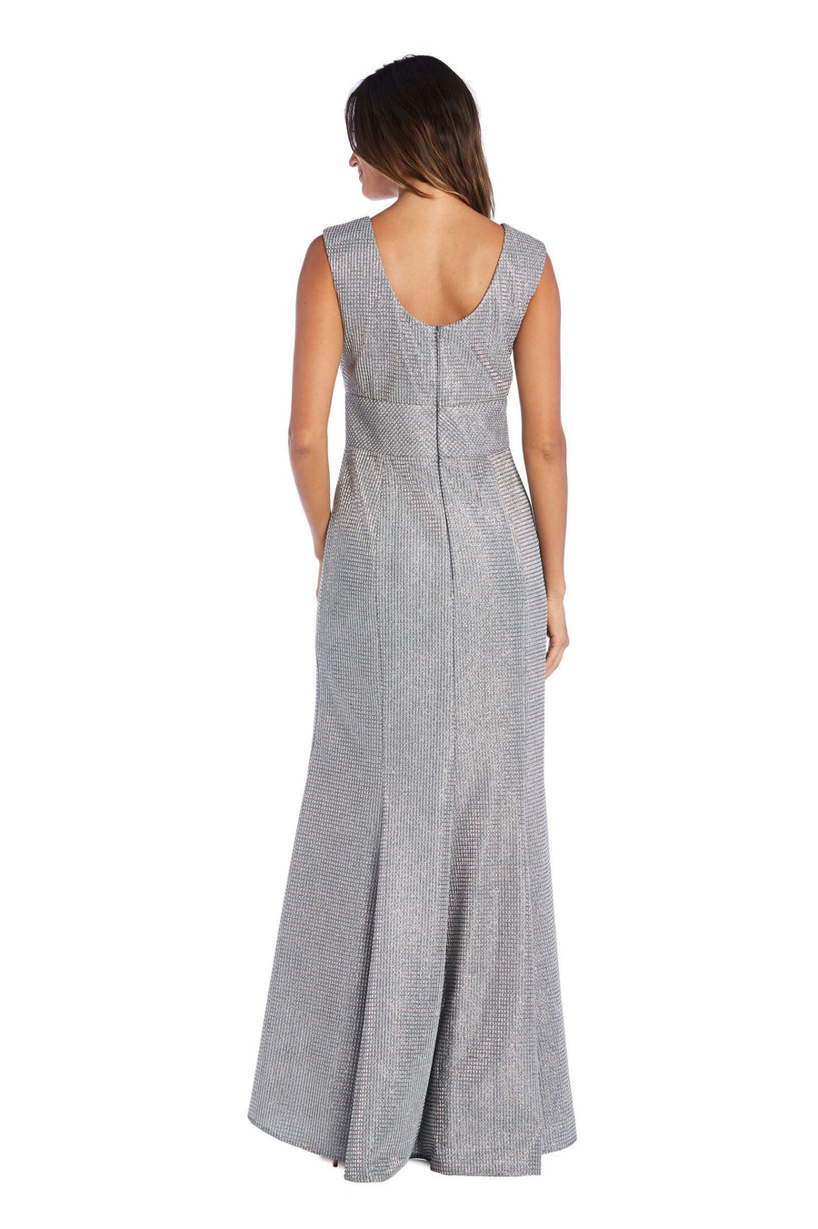 R&M Richards Long Formal Sleeveless Metallic Dress 5953 - The Dress Outlet