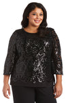 R&M Richards Plus Size Sequins Top 5995W - The Dress Outlet