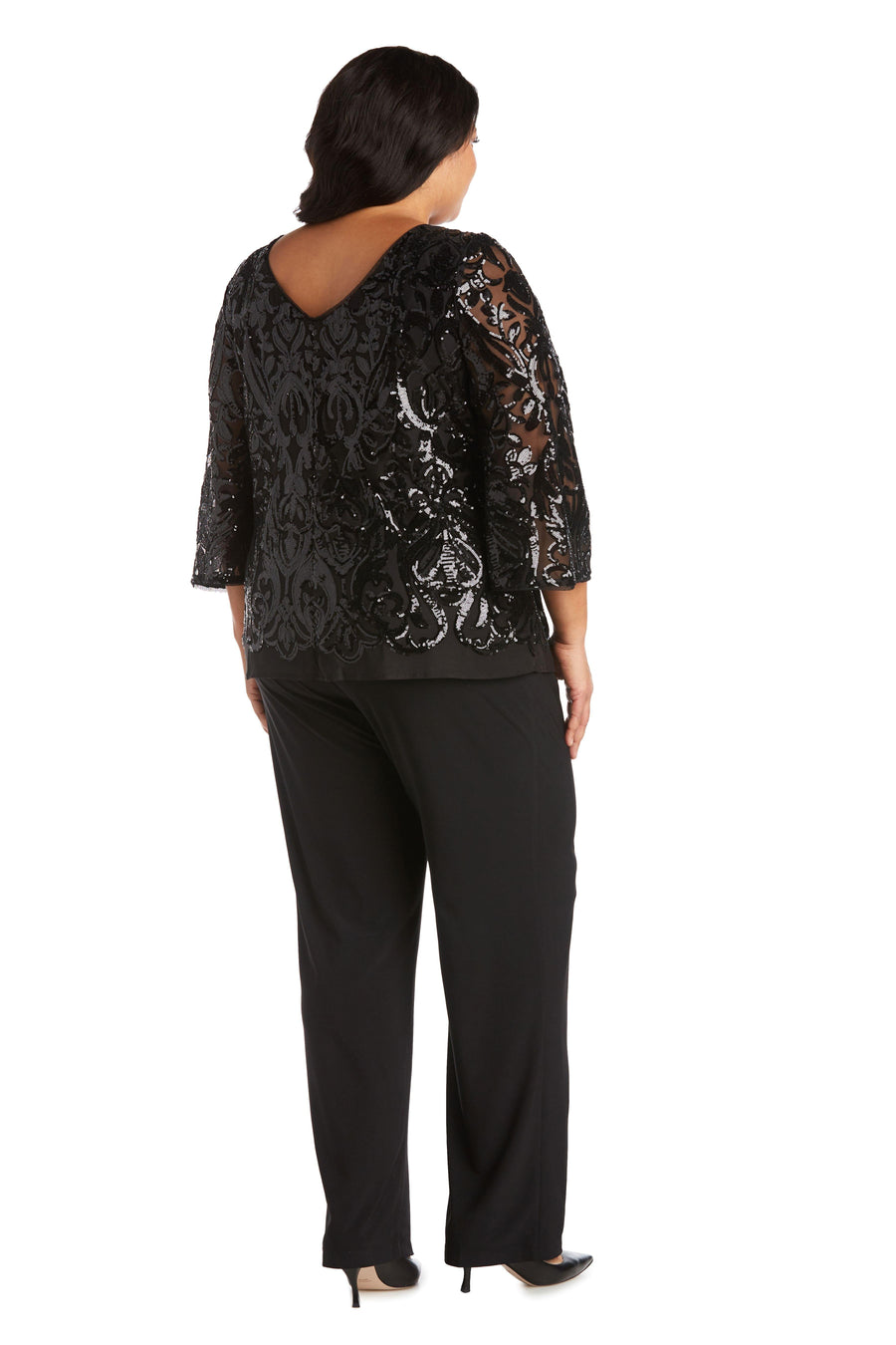 R&M Richards Plus Size Sequins Top 5995W - The Dress Outlet