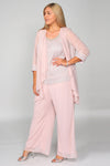 R&M Richards Plus Size Lace Chiffon Pant Suit - The Dress Outlet R&M Richards