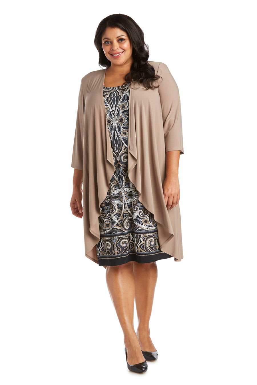 R&M Richards Short Plus Size Jacket Dress 7037W - The Dress Outlet