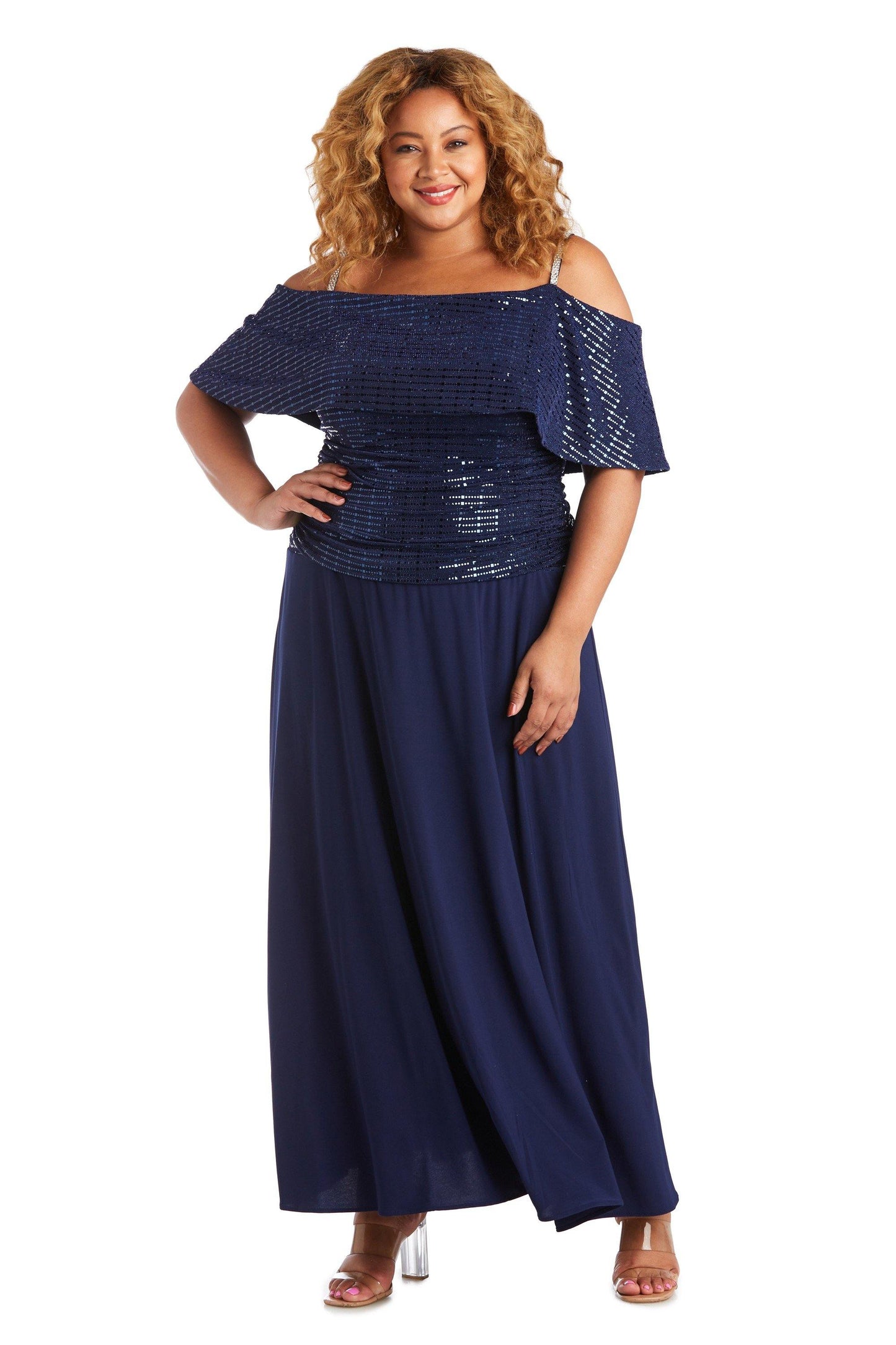 R&M Richards Plus Size Formal Long Dress 7047W - The Dress Outlet