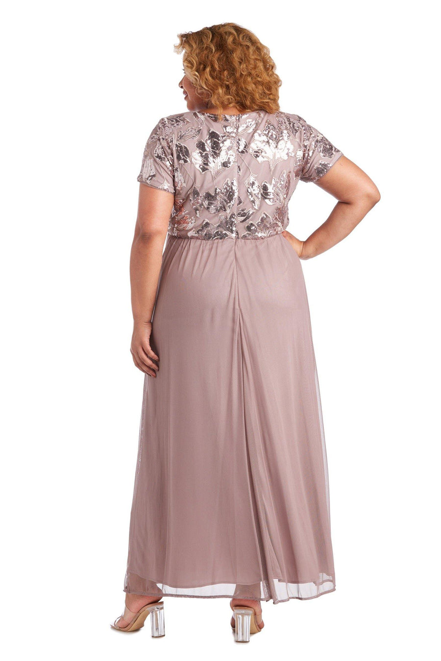 R&M Richards Long Plus Size Formal Dress 7058W - The Dress Outlet