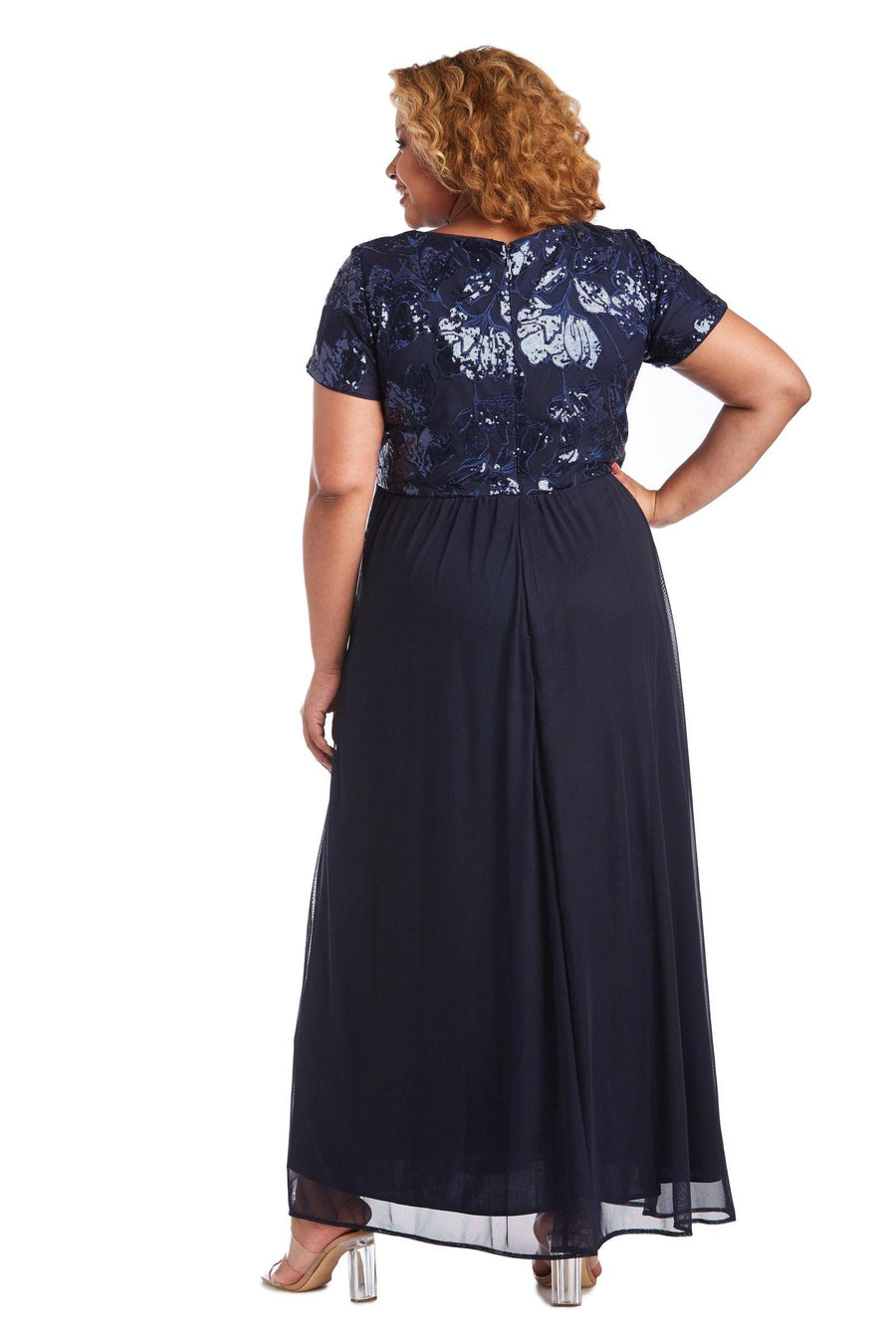 R&M Richards Long Plus Size Formal Dress 7058W - The Dress Outlet