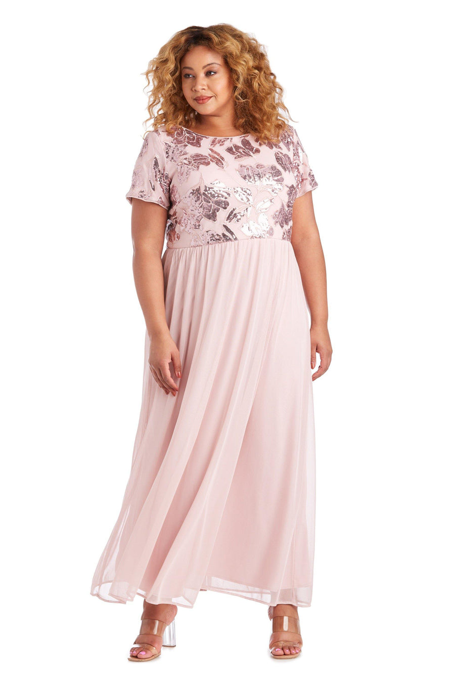 R&M Richards Long Plus Size Formal Dress 7058W - The Dress Outlet