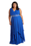 R&M Richards Plus Size Matte Chiffon Long Gown 7126W - The Dress Outlet