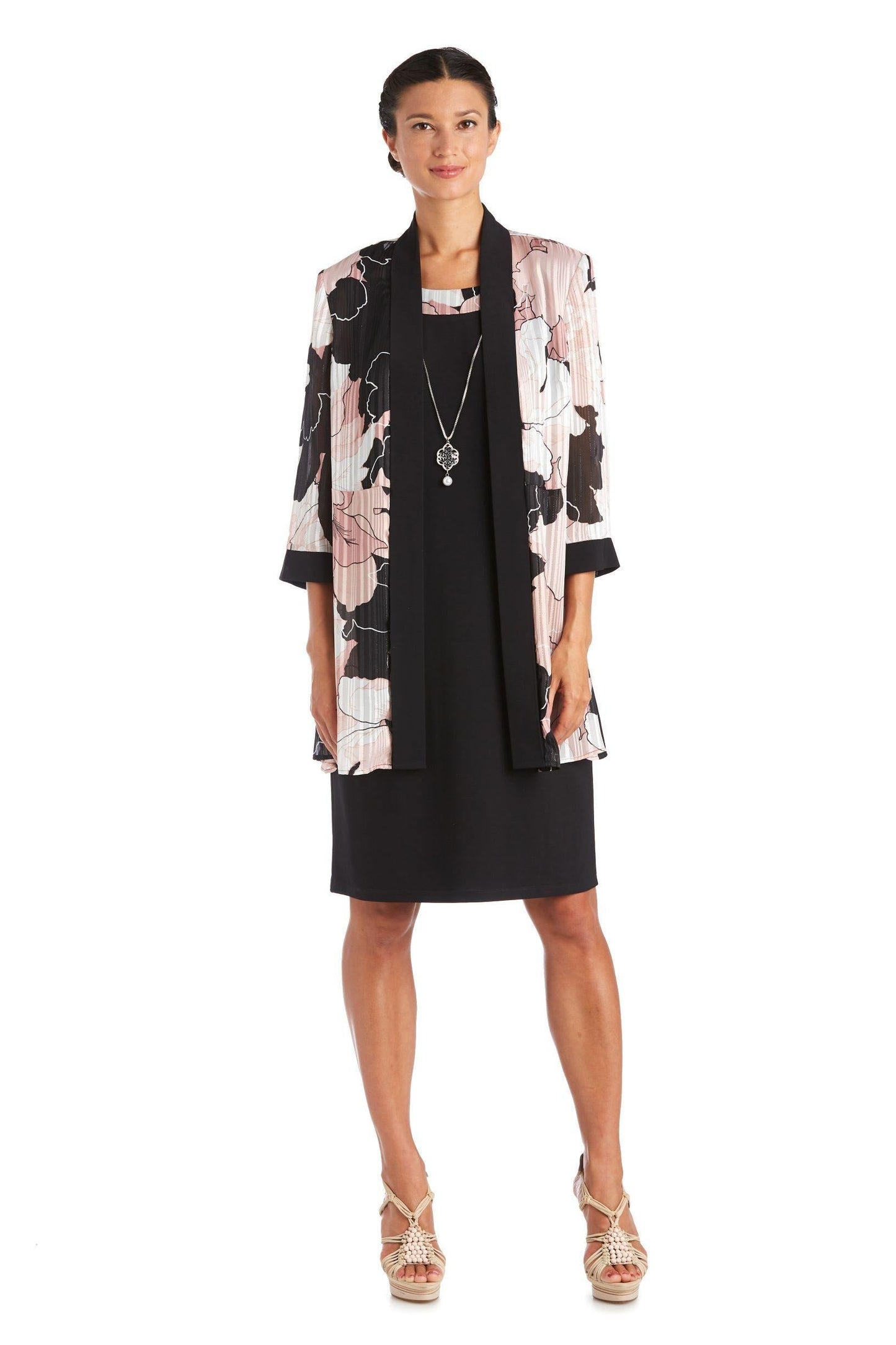 R&M Richards Two Piece Print Jacket Short Dress 7139 - The Dress Outlet