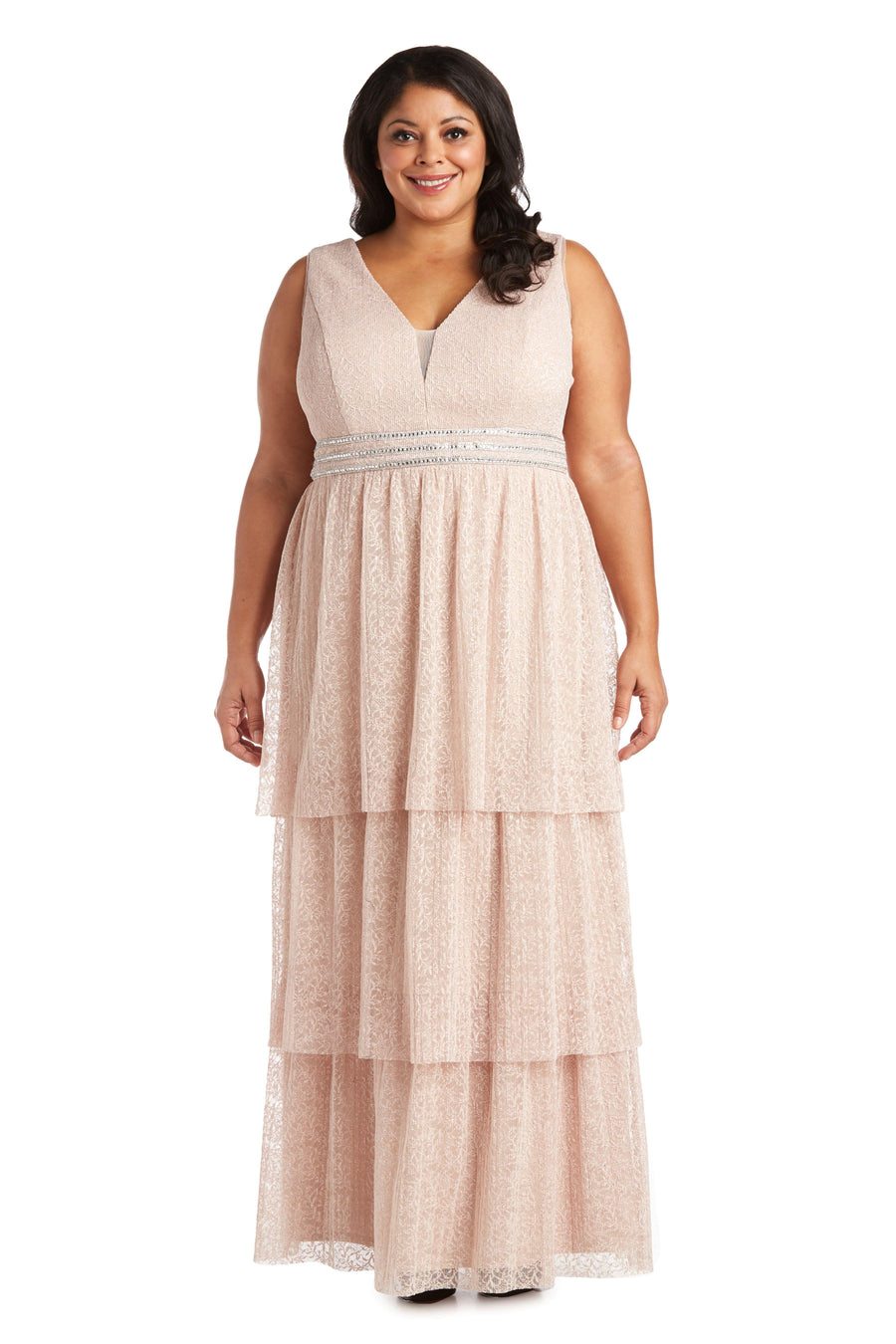 R&M Richards Long Plus Size Formal Dress 7142W - The Dress Outlet