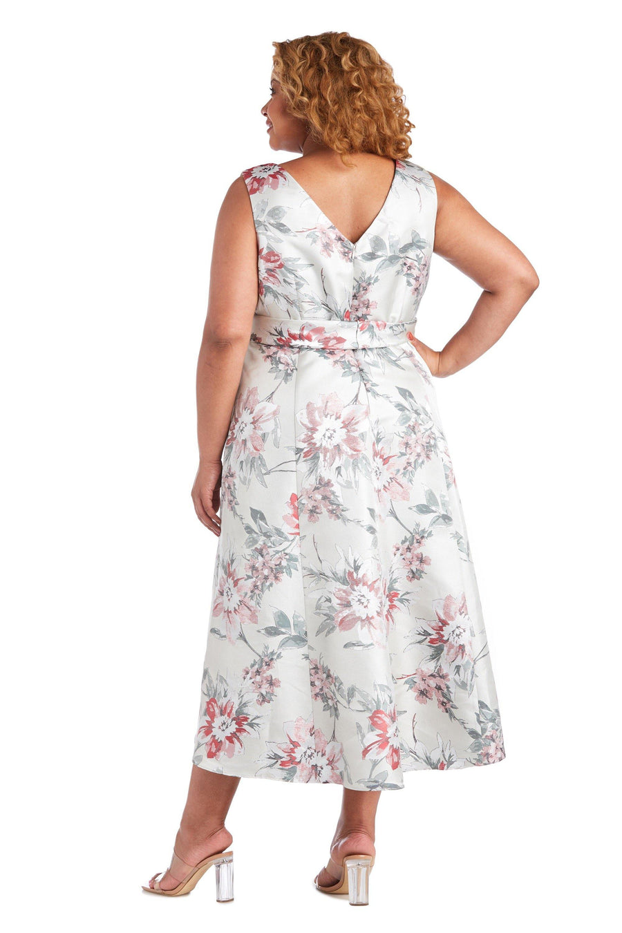 R&M Richards High Low Plus Size Floral Dress 7213W - The Dress Outlet