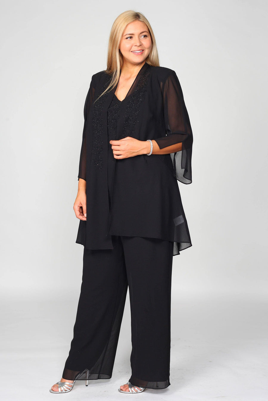 R&M Richards Plus Size Jacket Pant Suit - The Dress Outlet R&M Richards