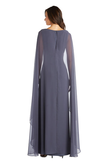 R&M Richards Womens Long Beaded Sheer Wrap Gown – Mother of the Bride Dress