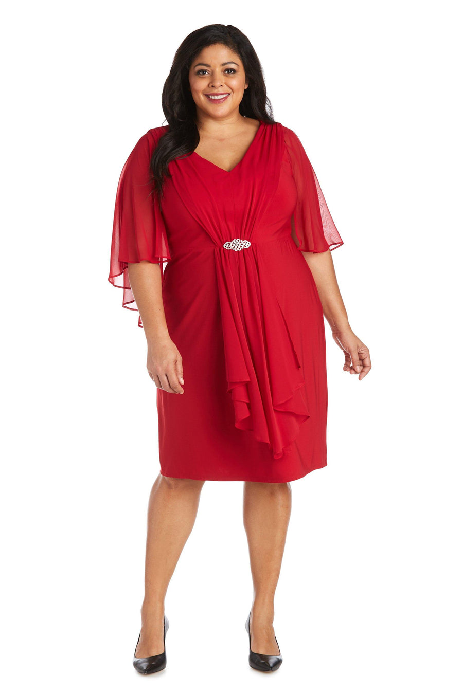 R&M Richards Short Plus Size Cocktail Dress 7367W - The Dress Outlet