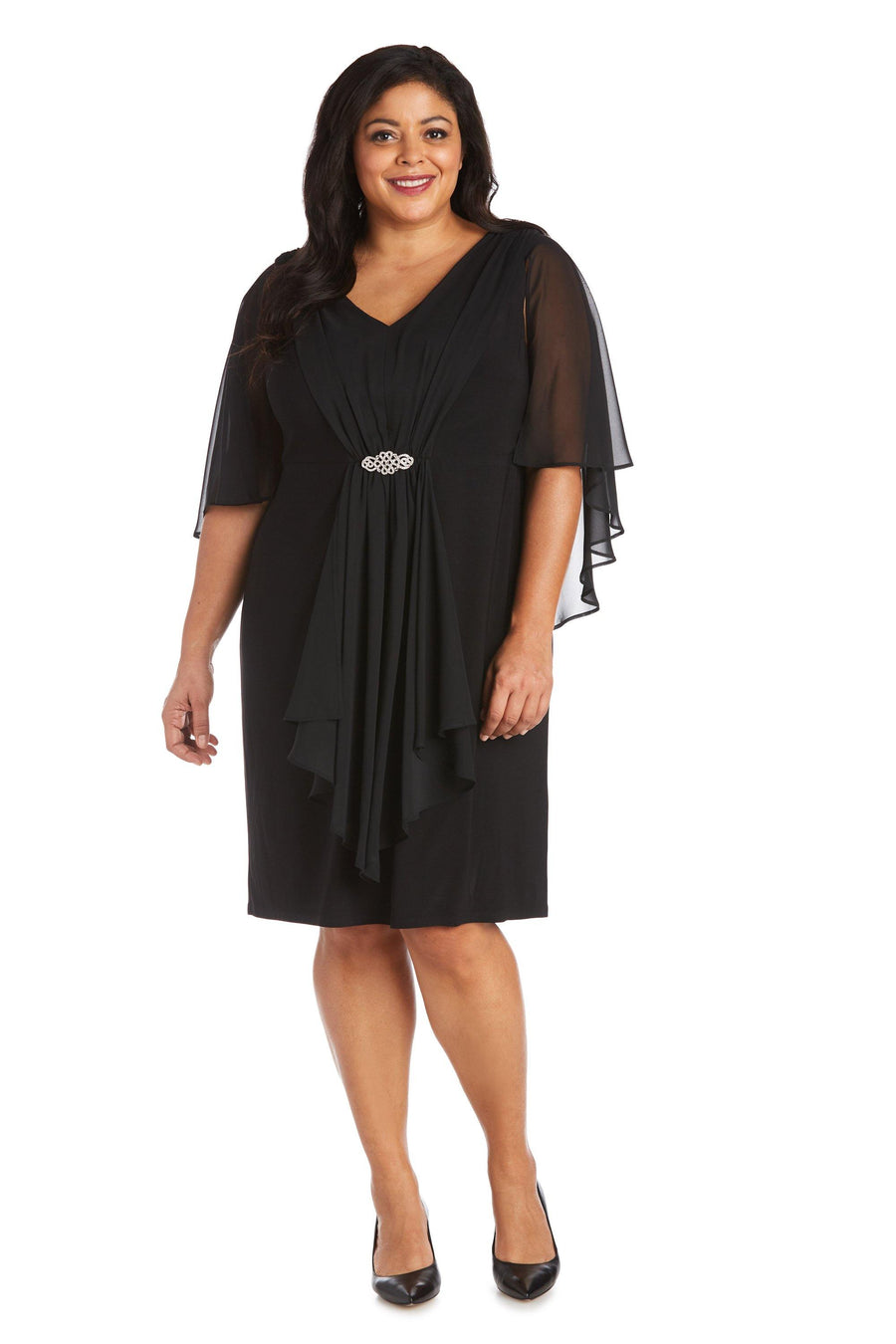 R&M Richards Short Plus Size Cocktail Dress 7367W - The Dress Outlet