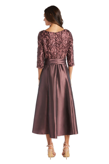 Dark Rose R&M Richards 7406 High Low Formal Sequins Dress for