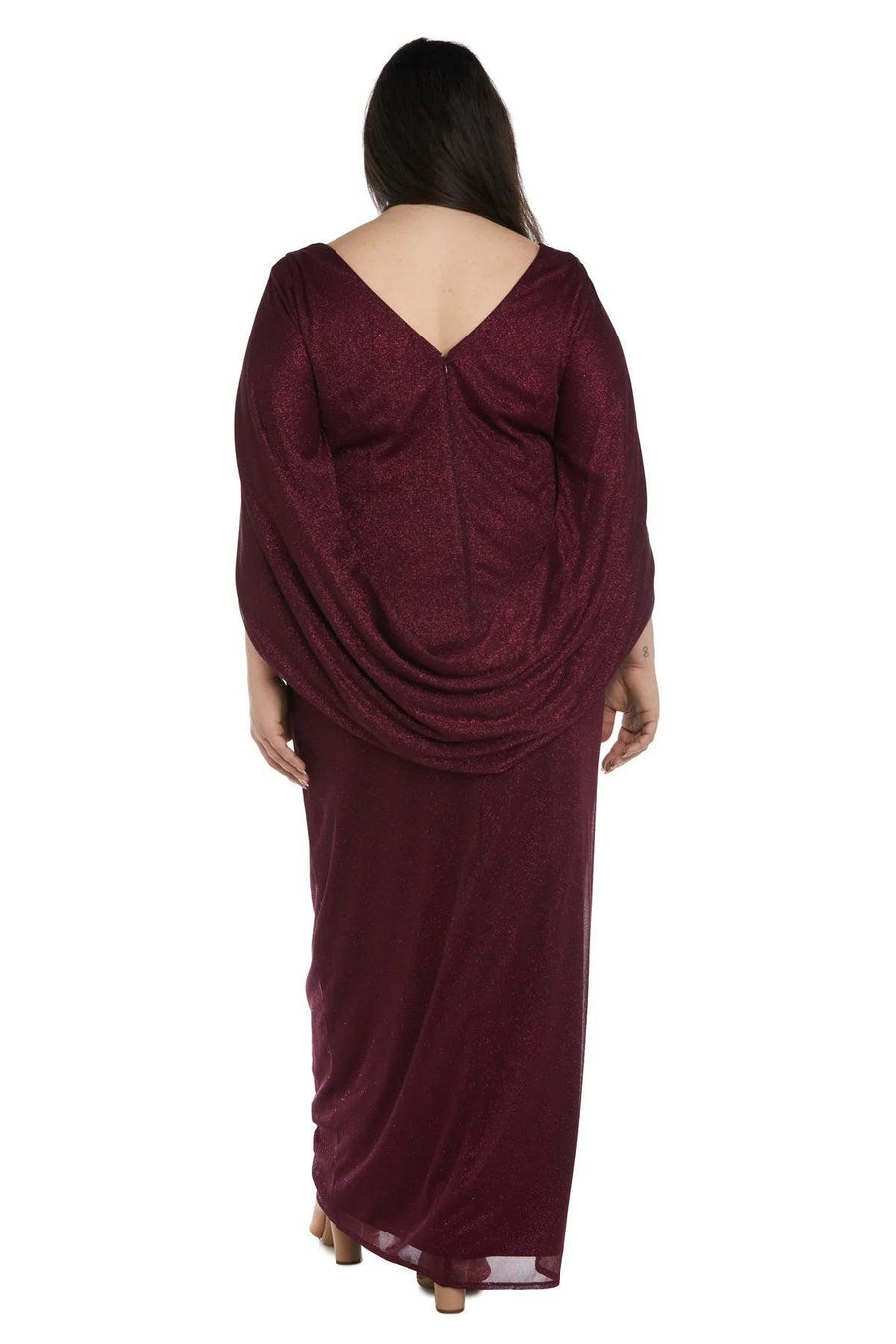 Mother of the Bride Dresses Long Formal Glitter Chiffon Dress Merlot