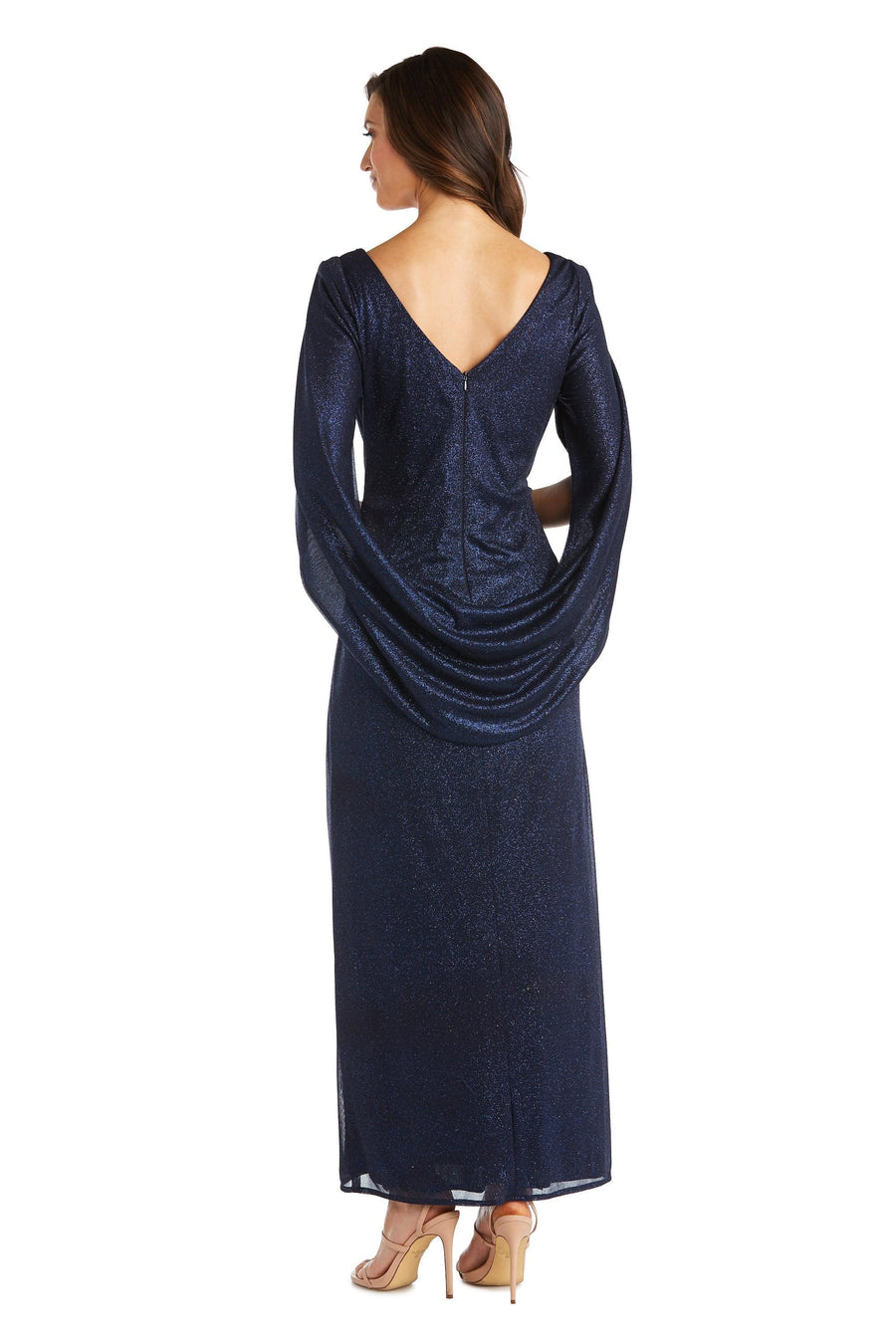 Mother of the Bride Dresses Long Formal Glitter Chiffon Dress Navy