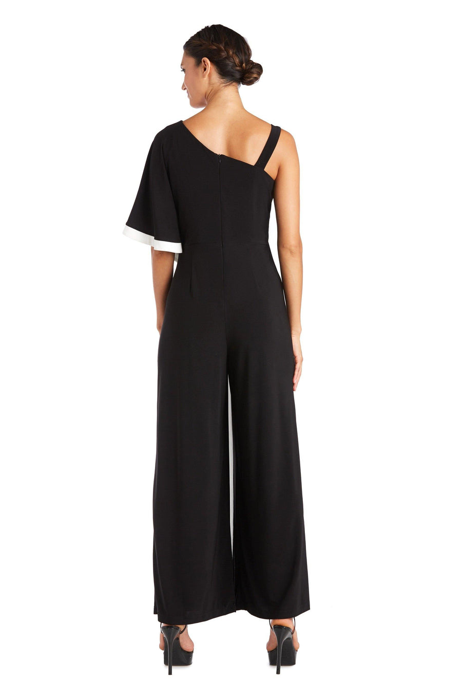 R&M Richards One Shoulder Jumpsuit 7438 - The Dress Outlet