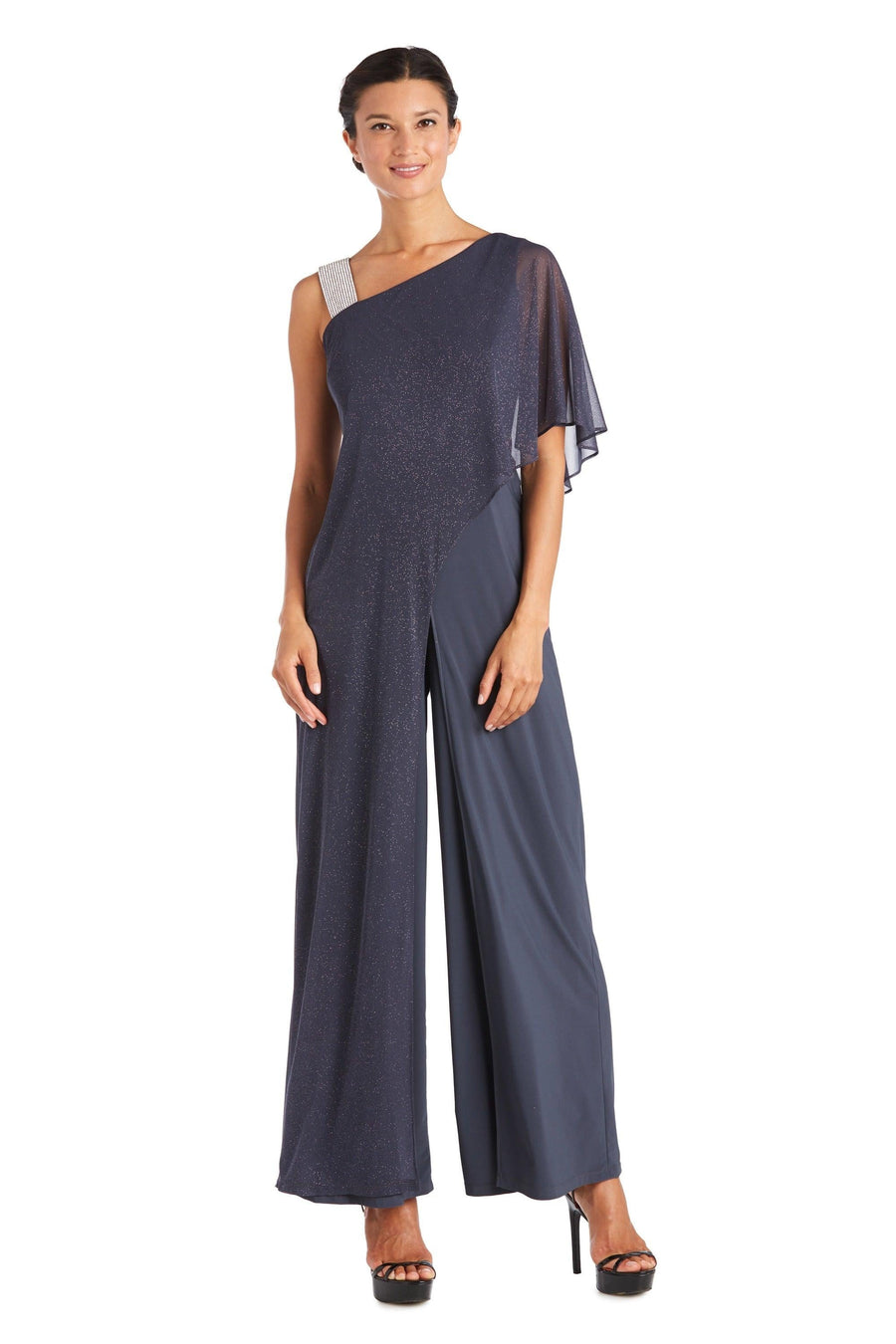 R&M Richards One Shoulder Jumpsuit 7460 - The Dress Outlet