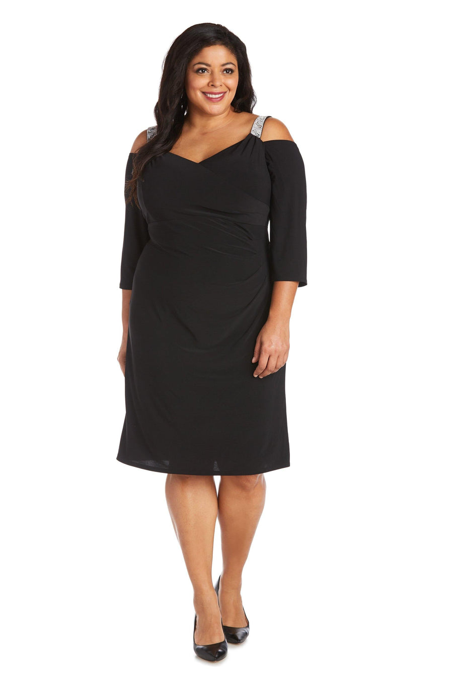 R&M Richards Short Plus Size Cocktail Dress 7549W - The Dress Outlet