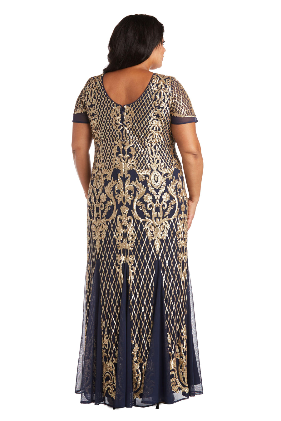 R&M Richards Long Formal Plus Size Dress 7585W - The Dress Outlet