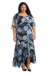 R&M Richards Plus Size High Low Chiffon Dress 7770W - The Dress Outlet