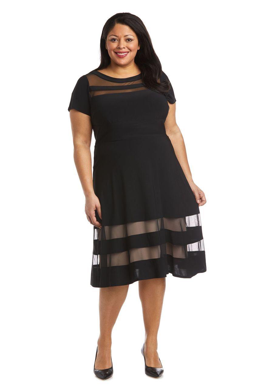 R&M Richards Short Plus Size Cocktail Dress 7771W - The Dress Outlet