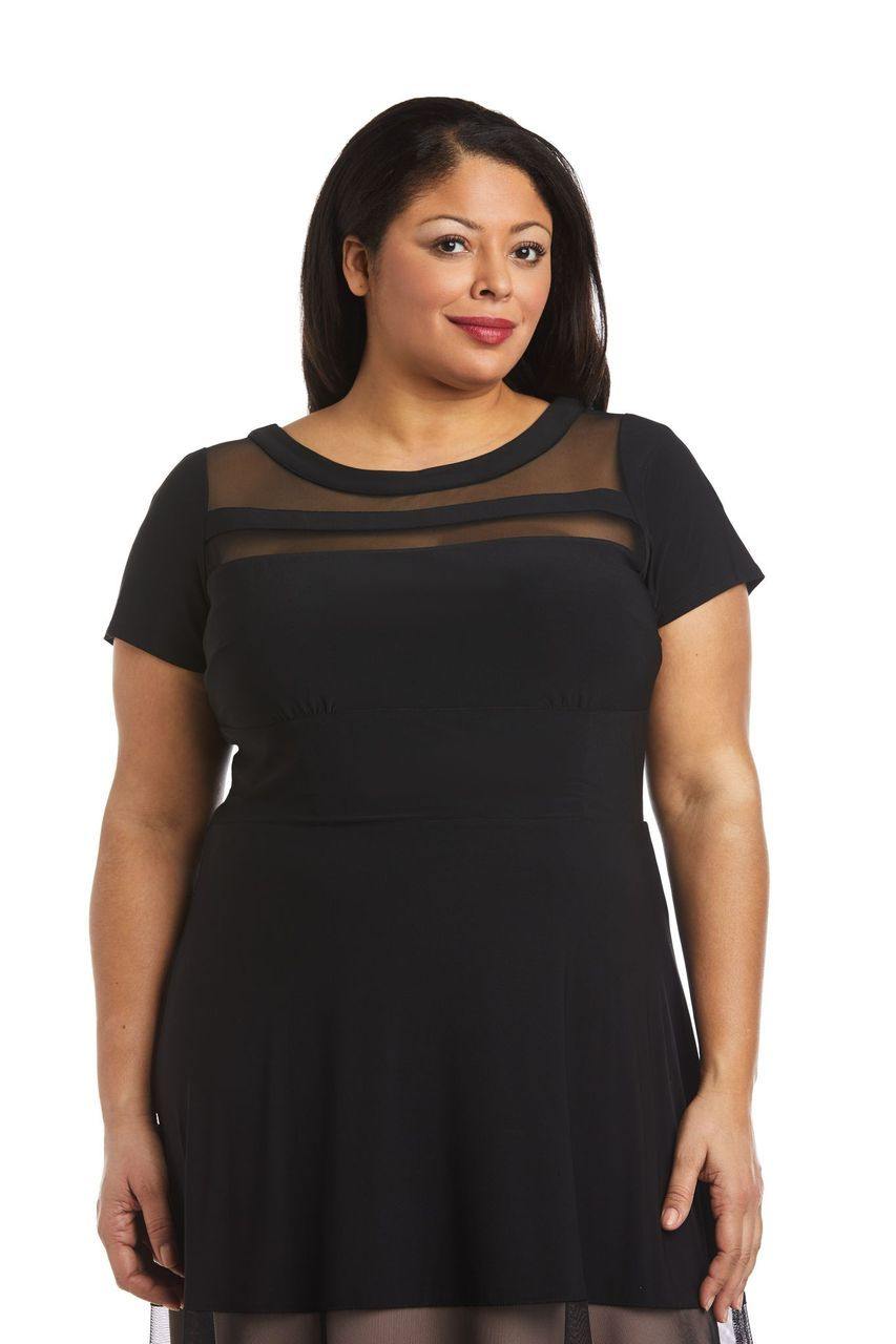 R&M Richards Short Plus Size Cocktail Dress 7771W - The Dress Outlet