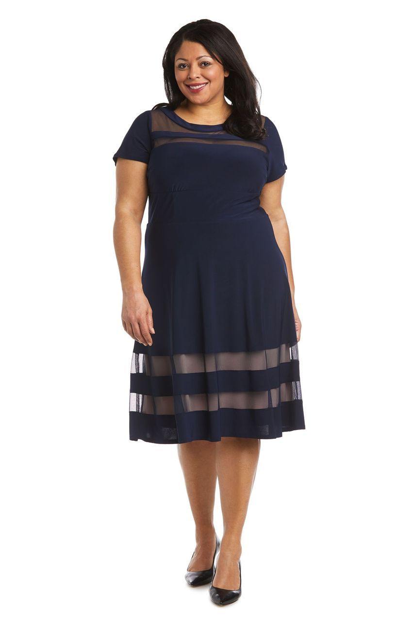 R&M Richards Short Plus Size Cocktail Dress 7771W - The Dress Outlet