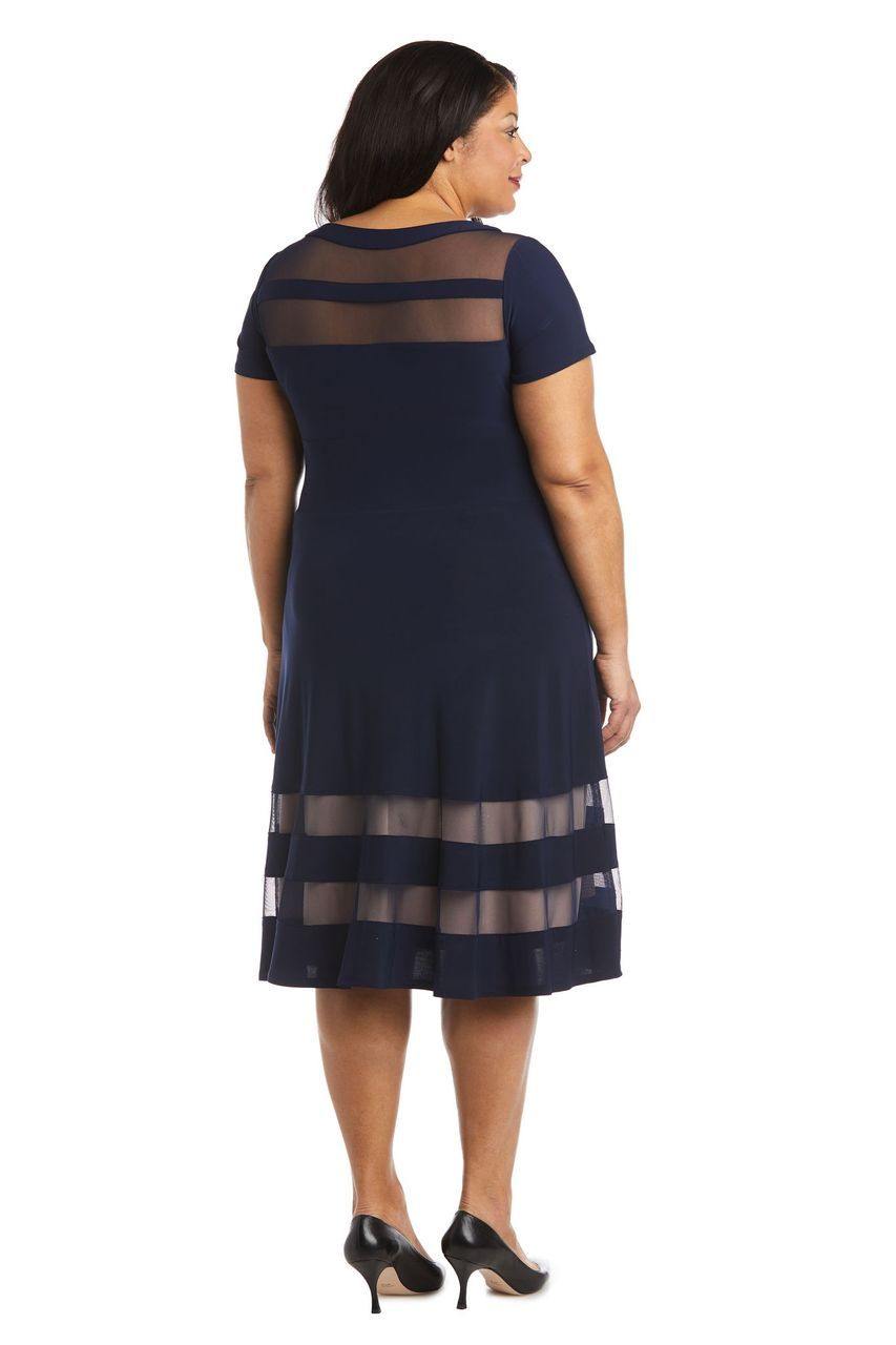 R&M Richards Short Plus Size Cocktail Dress 7771W - The Dress Outlet