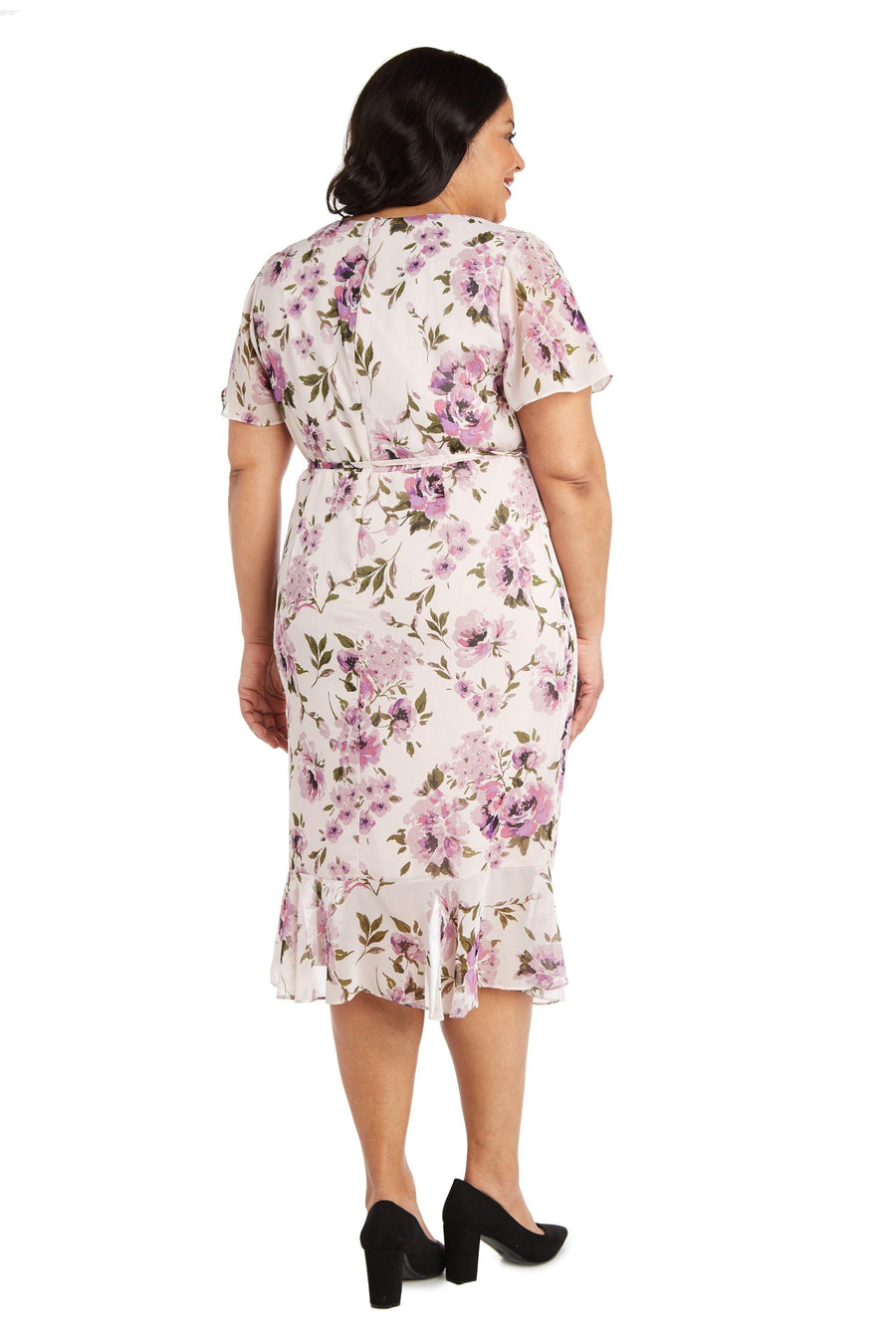 R&M Richards High Low Plus Size Chiffon Dress 7776W - The Dress Outlet