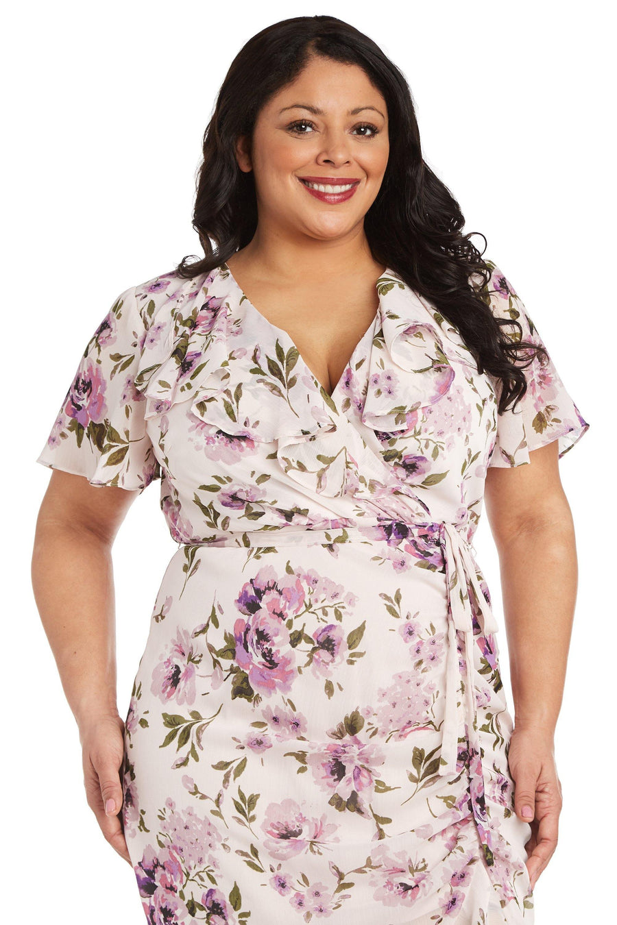 R&M Richards High Low Plus Size Chiffon Dress 7776W - The Dress Outlet