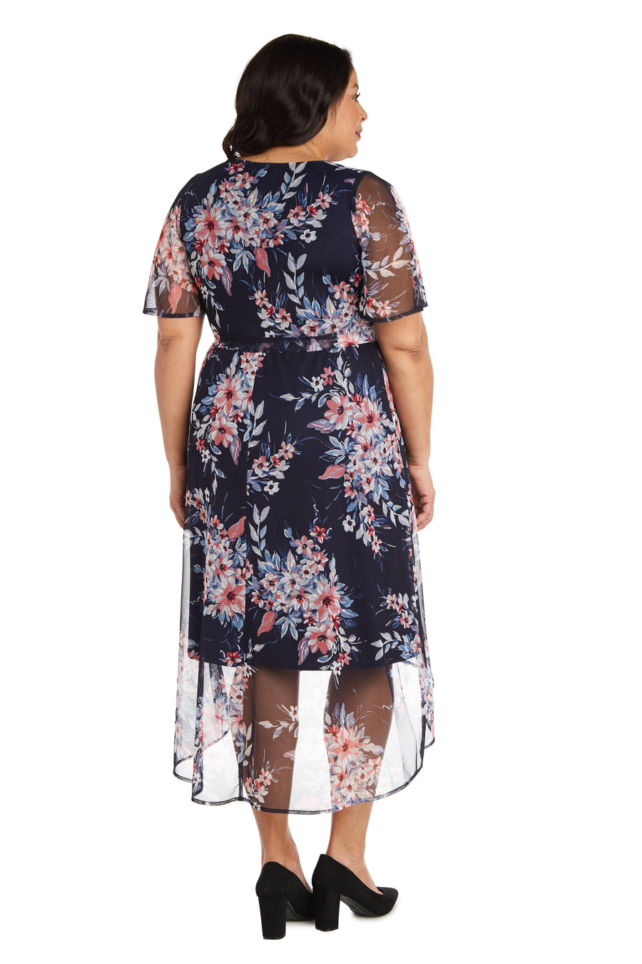 R&M Richards Plus  Size Print High Low Dress 7790W - The Dress Outlet