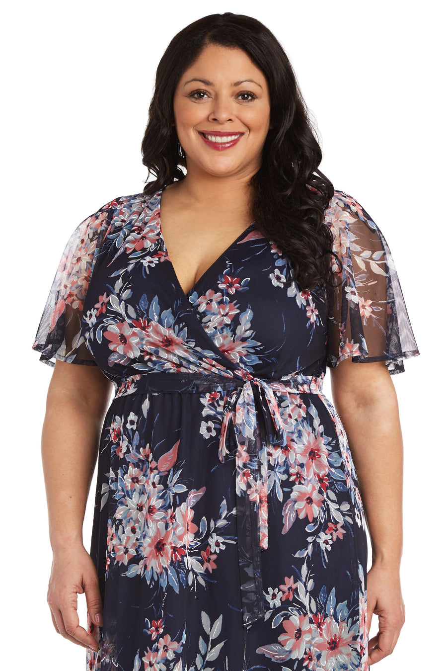 R&M Richards Plus  Size Print High Low Dress 7790W - The Dress Outlet