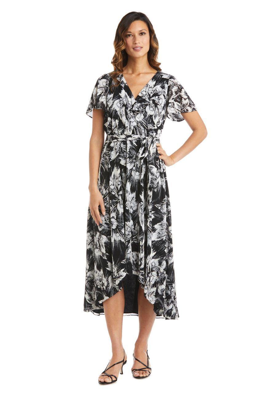 R&M Richards High Low Wrap Dress 7800 - The Dress Outlet