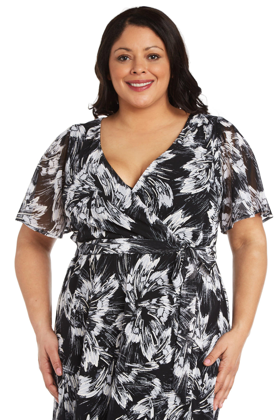 R&M Richards Plus Size High Low Dress 7800W - The Dress Outlet