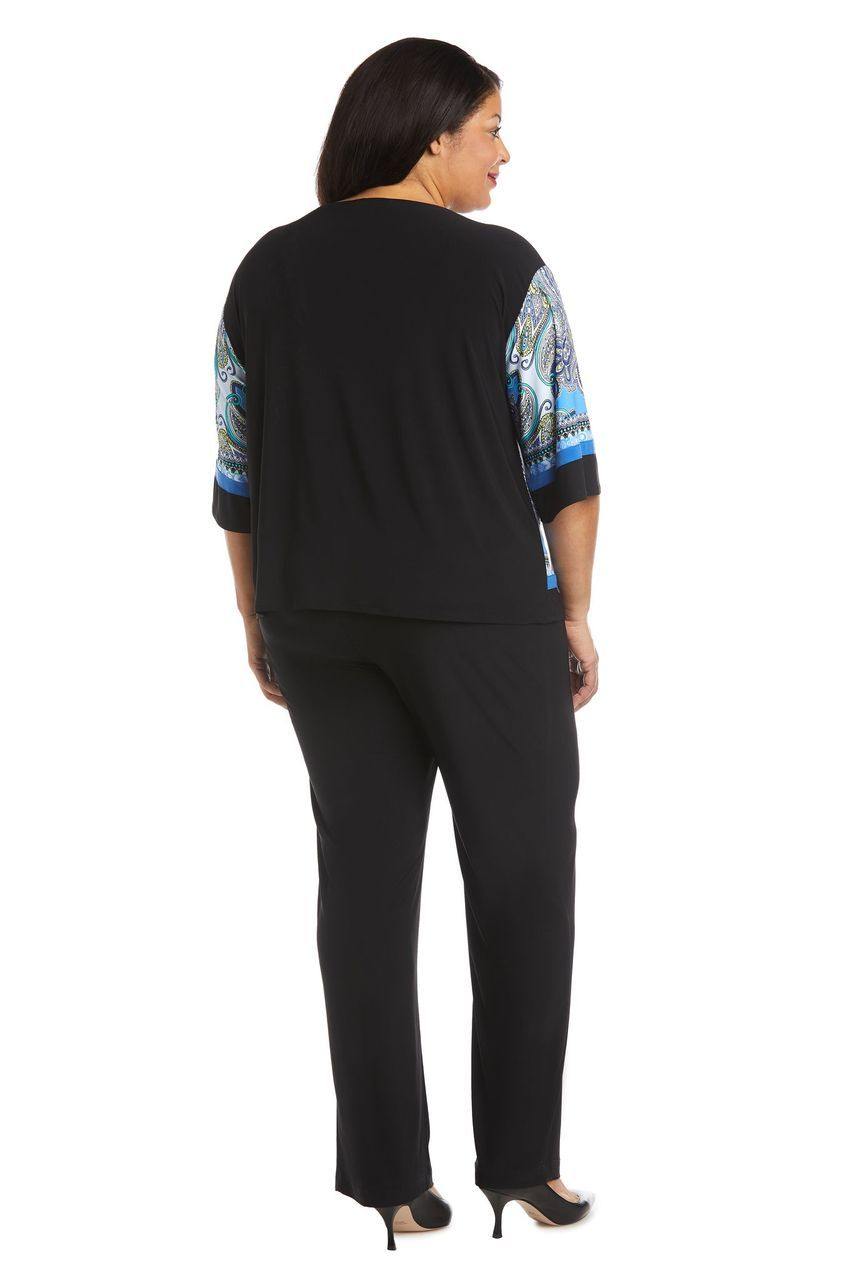 R&M Richards Plus Size Two Piece Pant Set 7834W - The Dress Outlet