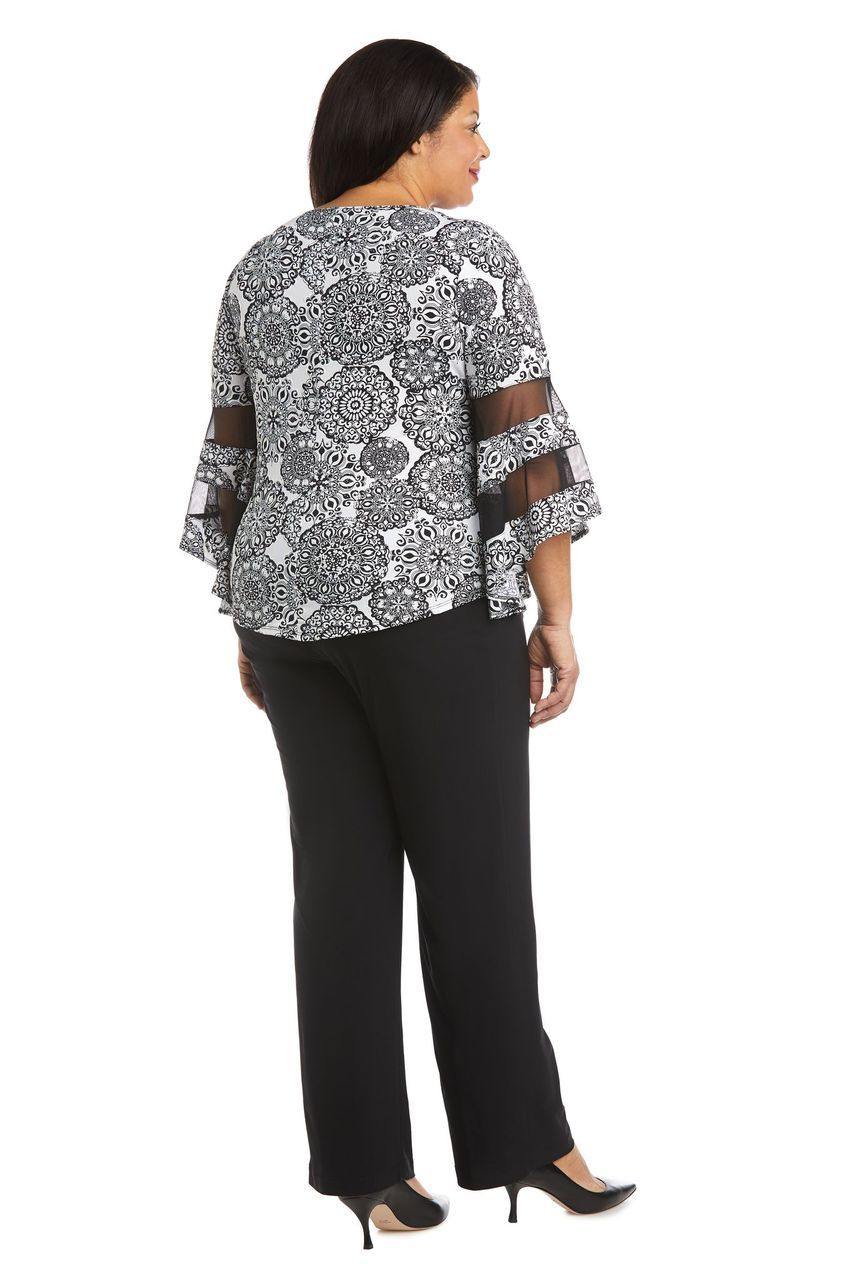 R&M Richards Plus Size Two Piece Pant Set  7838W - The Dress Outlet