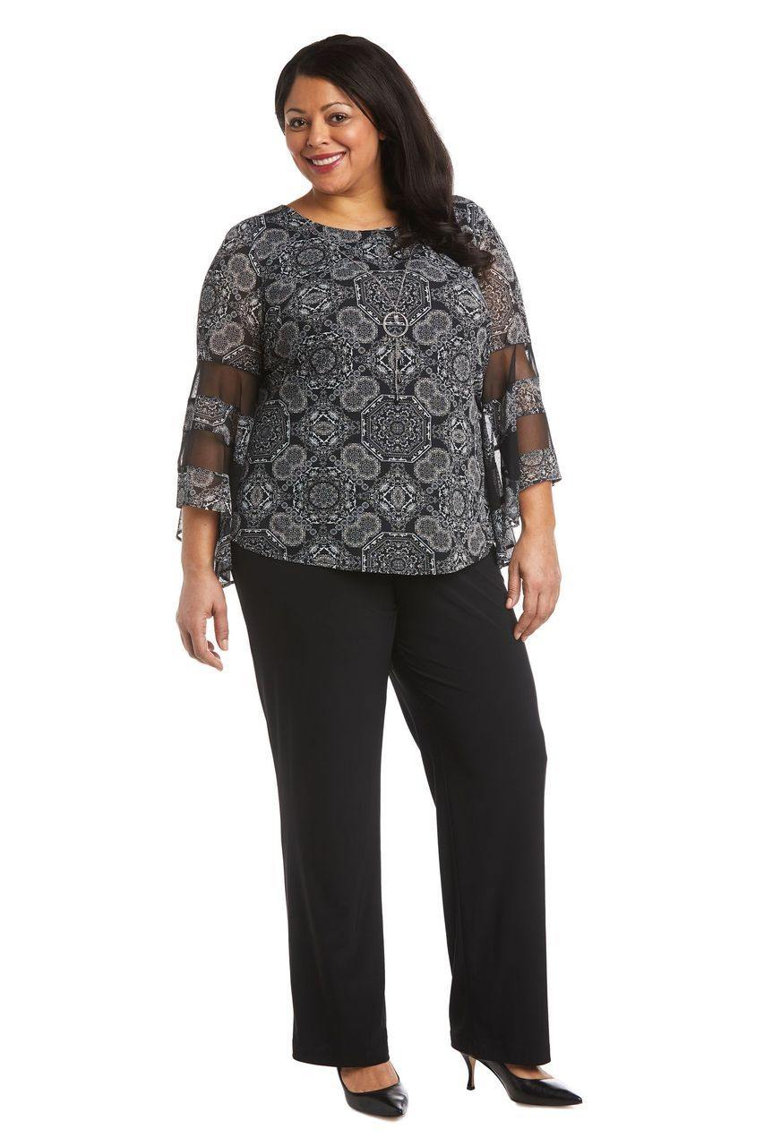 R&M Richards Two Piece Plus Size Pant Set 7848W - The Dress Outlet