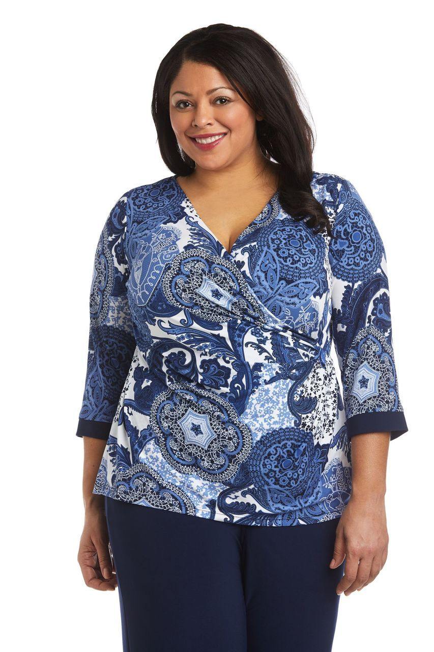 R&M Richards Plus Size Two Piece Pant Set 7854W - The Dress Outlet