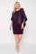 R&M Richards Short Plus Size Mother of the Bride Poncho Cape Dress Plum