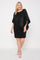 R&M Richards Short Plus Size Mother of the Bride Poncho Cape Dress Black