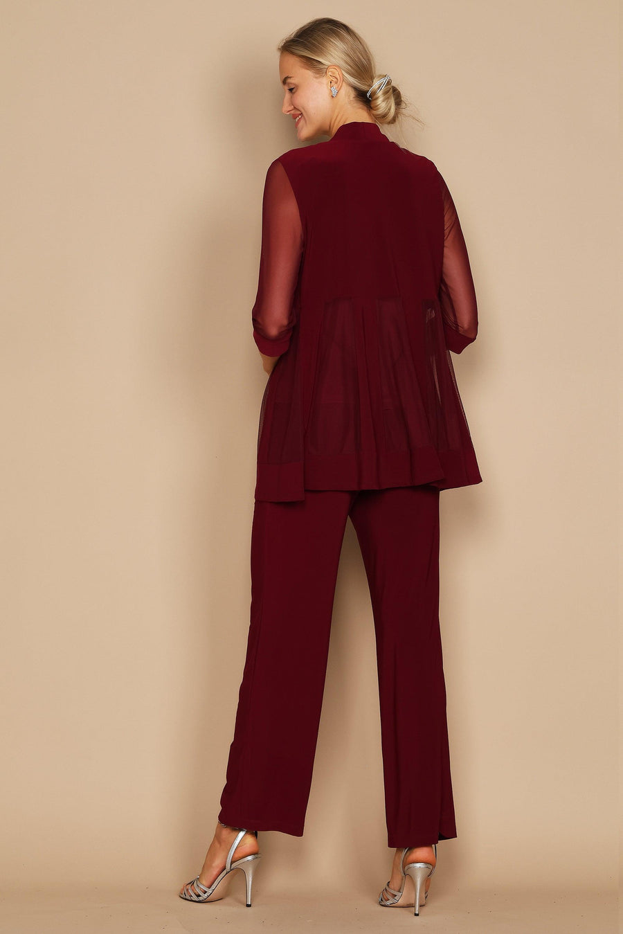 R&M Richards Mother of the Bride Formal Pants Suit Merlot