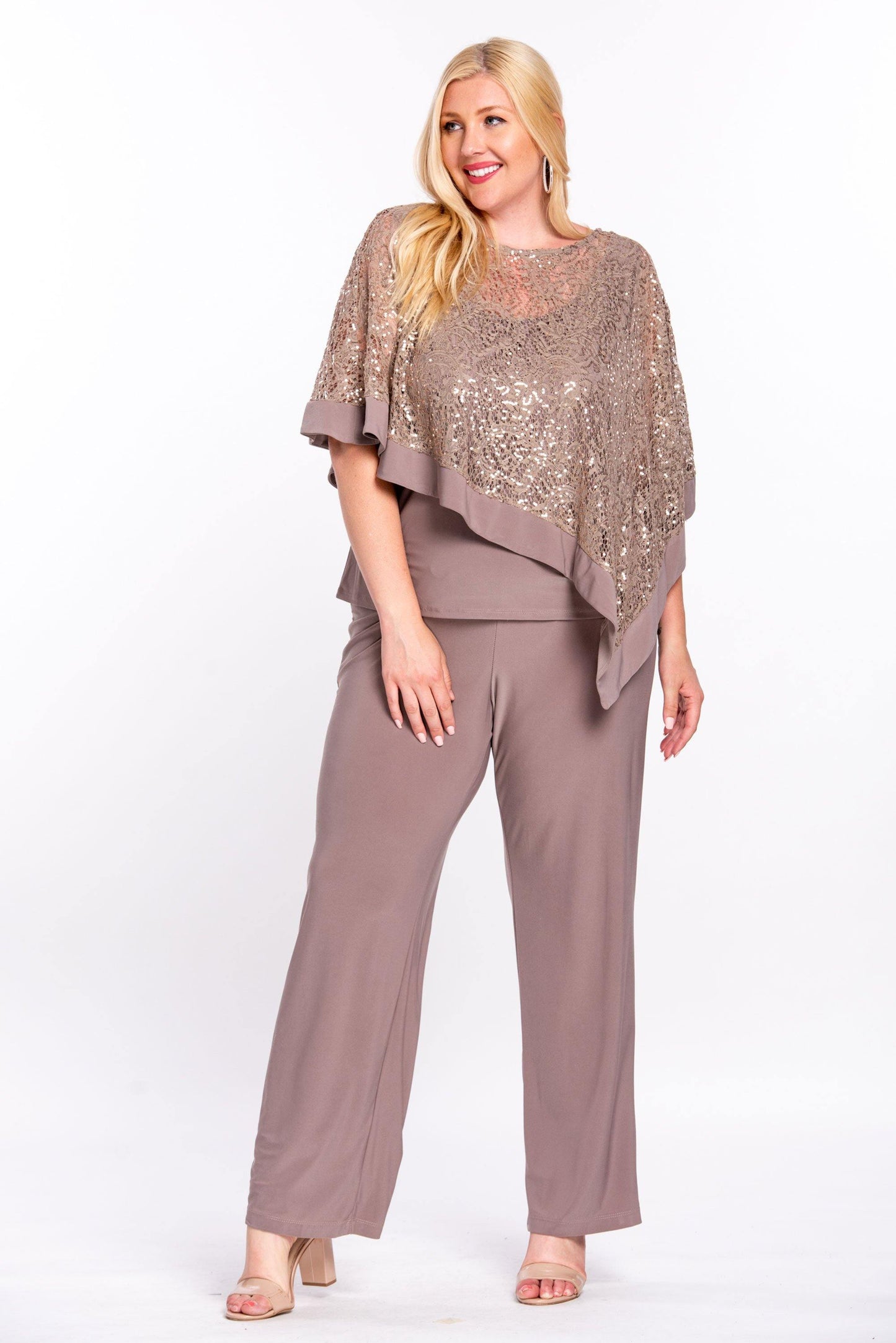 R&M Richards Long Formal Poncho Pant Suit - The Dress Outlet R&M Richards